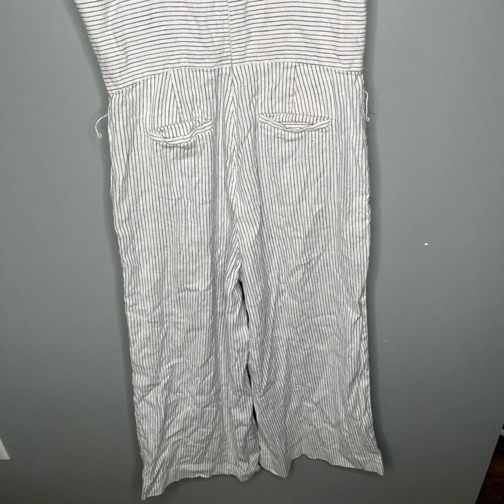 Banana Republic Linen Blend Stripe Jumpsuit